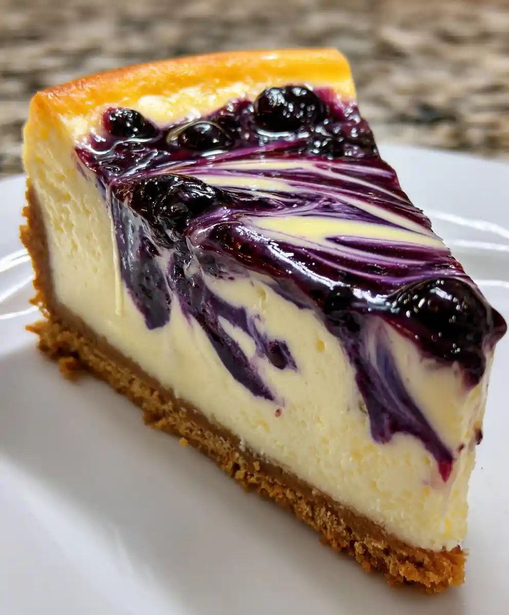 ny cheesecake recipe Blueberry Ribbon Top