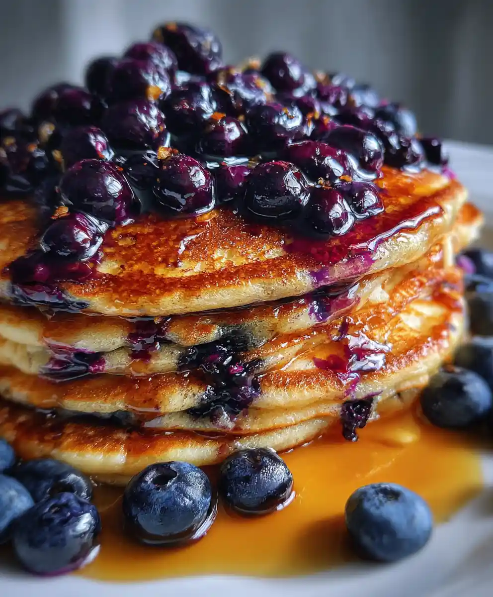oatmeal pancake recipe with Blueberry Mosaic Top