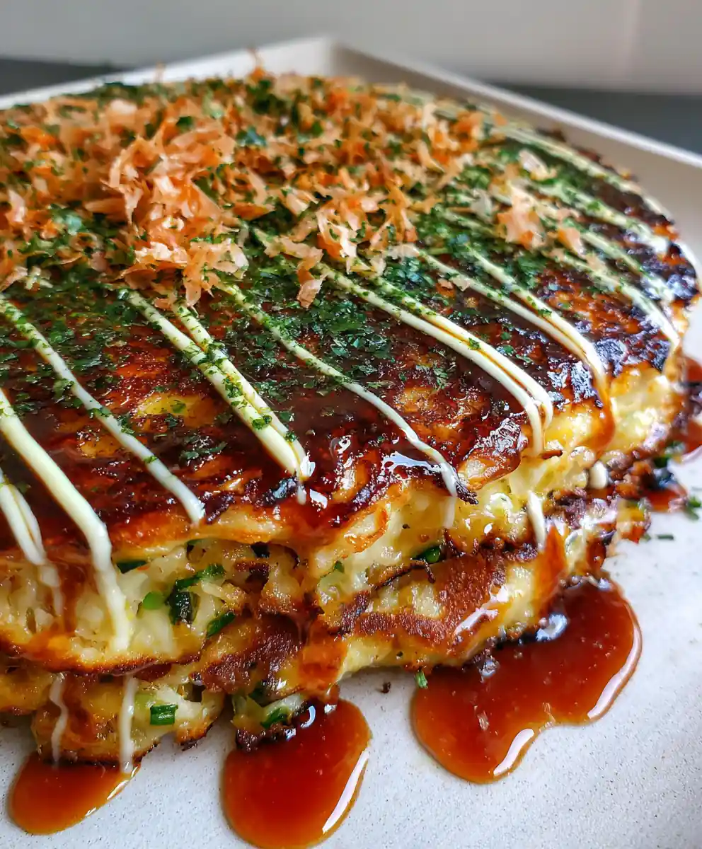 okonomiyaki recipe Kewpie Grid With Nori Confetti
