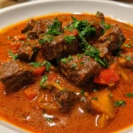 Old Fashioned Goulash Recipe Paprika Tomato Stew With Emerald Parsley 1761427905.6623862