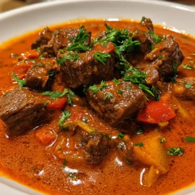 Old Fashioned Goulash Recipe Paprika Tomato Stew With Emerald Parsley 1761427905.6623862