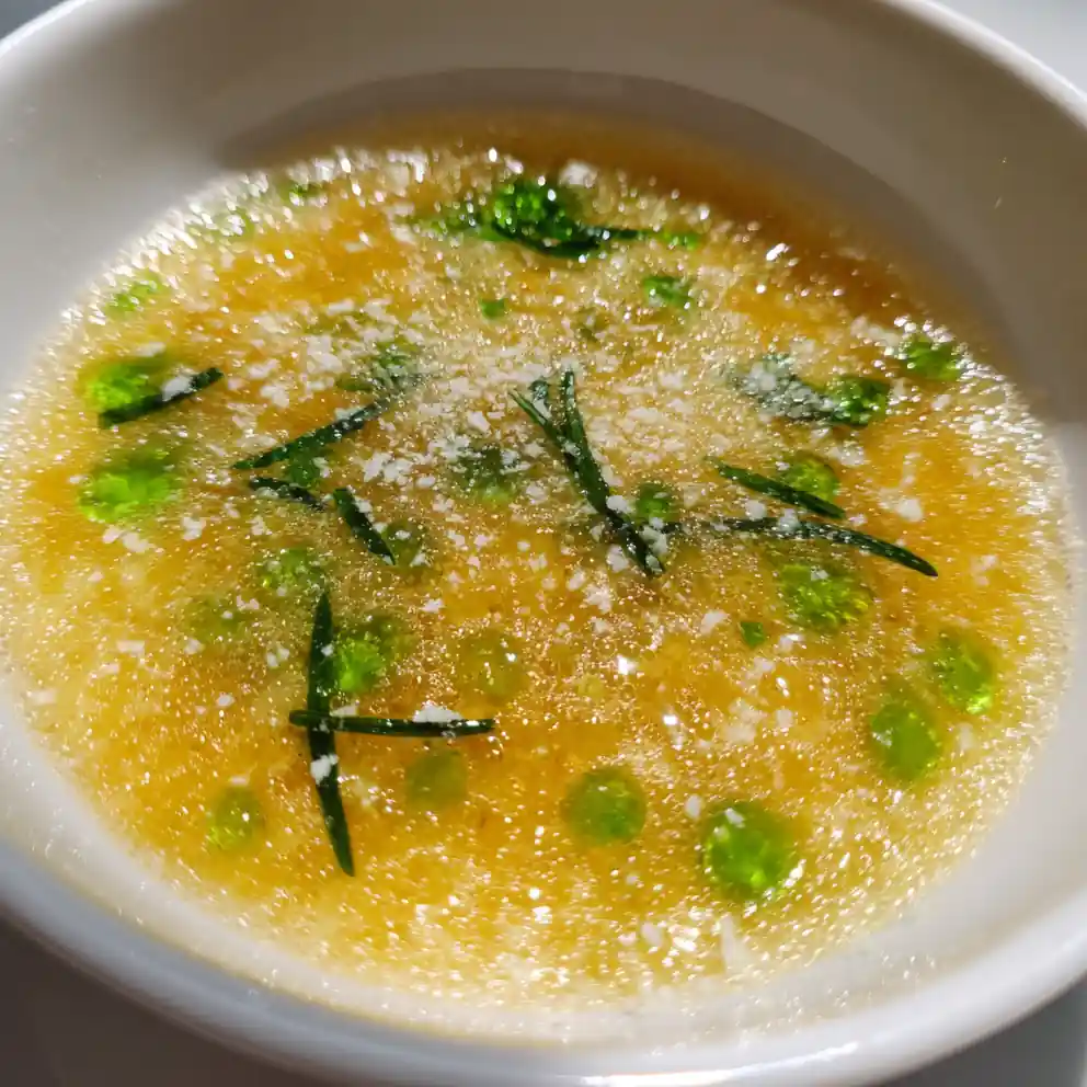 pastina recipe Saffron Broth With Chive Oil