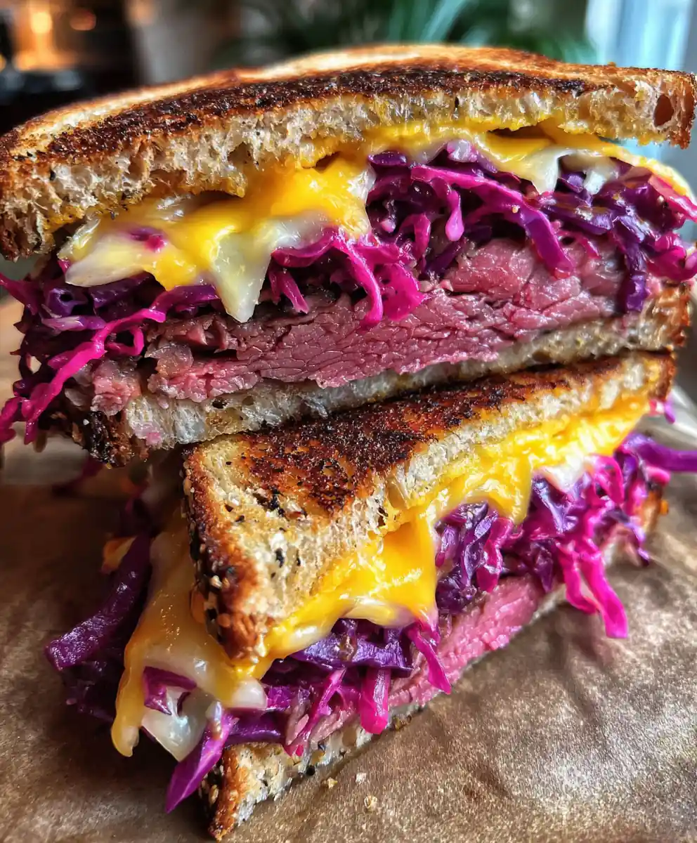 pastrami sandwich recipe Purple Slaw And Mustard Stripe