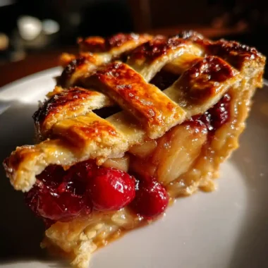 Pear Pie Recipe Golden Lattice With Gingered Ruby Cranberries 1761408925.4852276