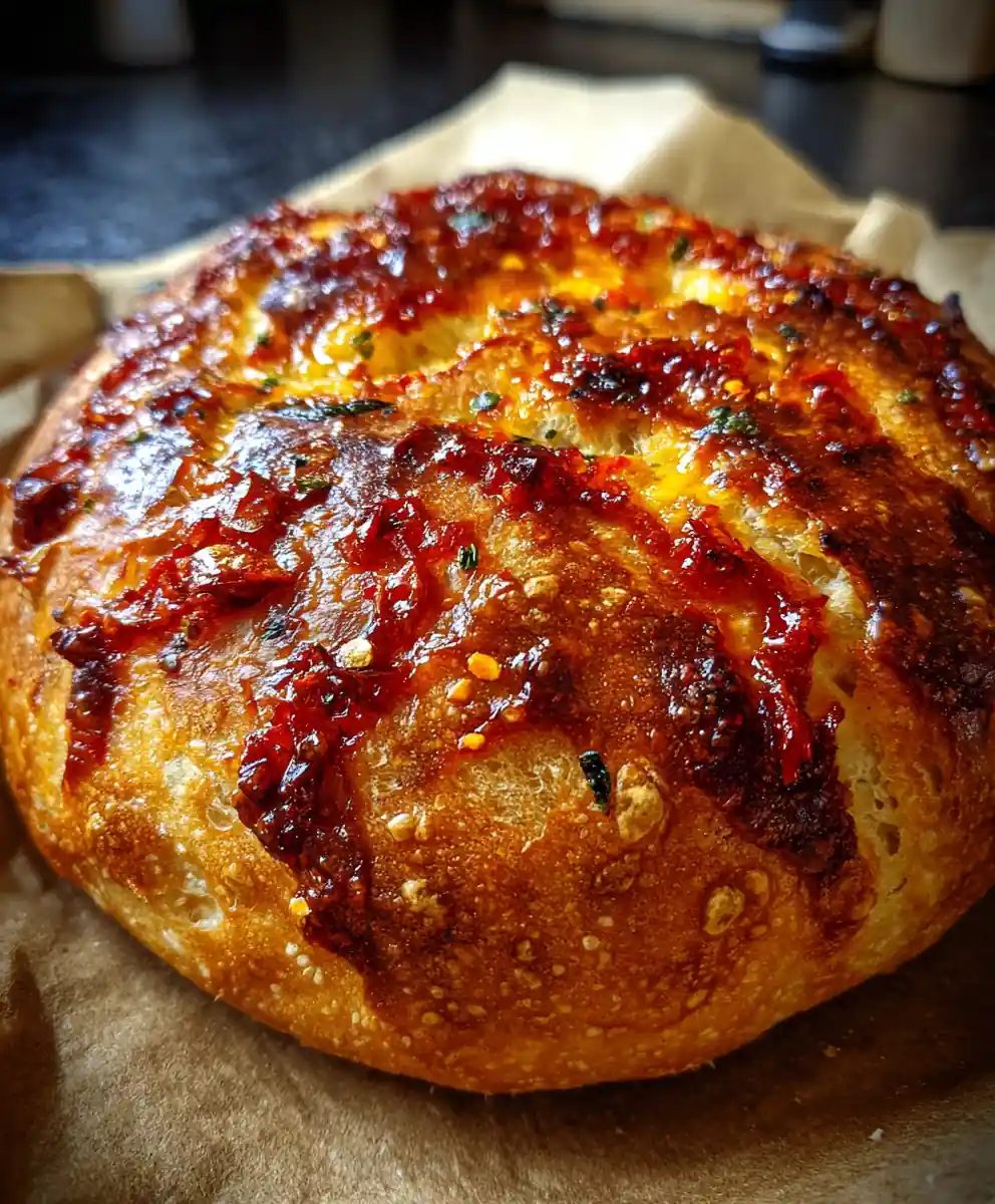 peasant bread recipe Rustic Round with Tomato-Chili Stain