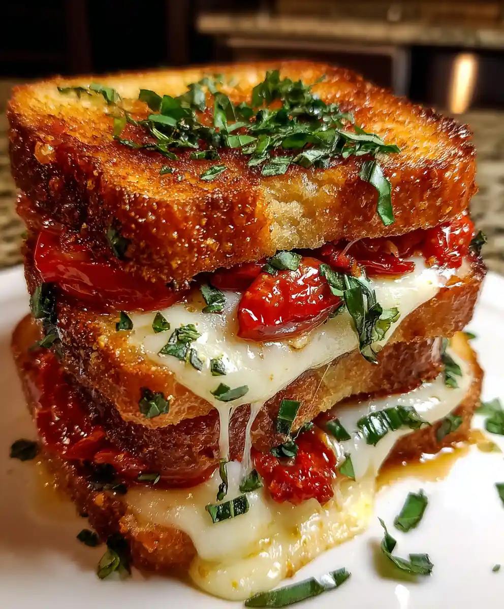 pizza burger recipe Roasted Tomato Melt Stack