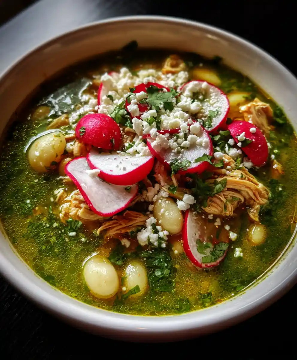 pozole recipe chicken Verde Hominy with Radish Ruby Rain