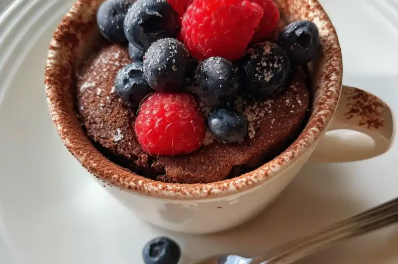 Protein Mug Cake Recipe Cocoa Swirl With Berry Top 1761529533.3795996