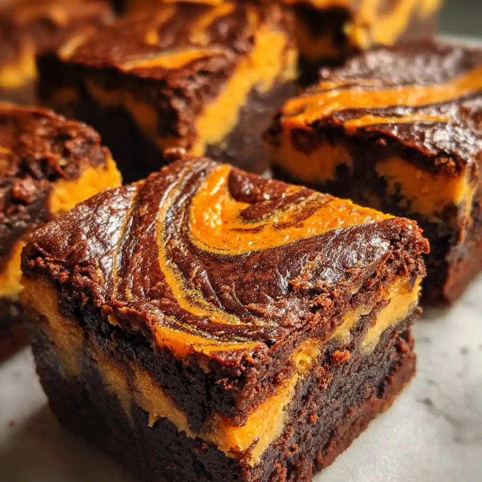 Pumpkin Brownies Recipe Marbled Orange Swirl 1760577347.0680478