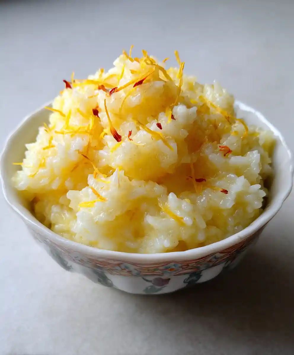 rice pudding recipe with leftover rice Saffron Rose Speckled