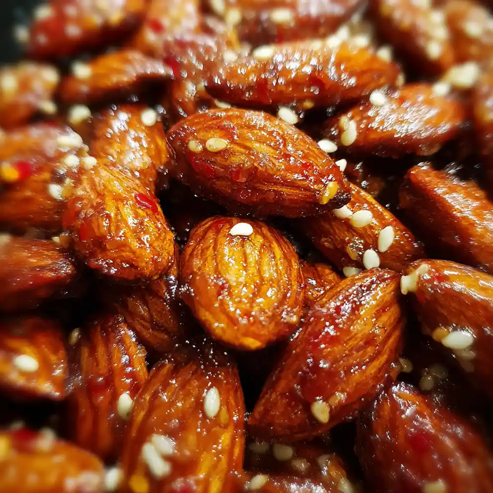 roasted almonds recipe Chili-Honey Glaze with Sesame Sparkle