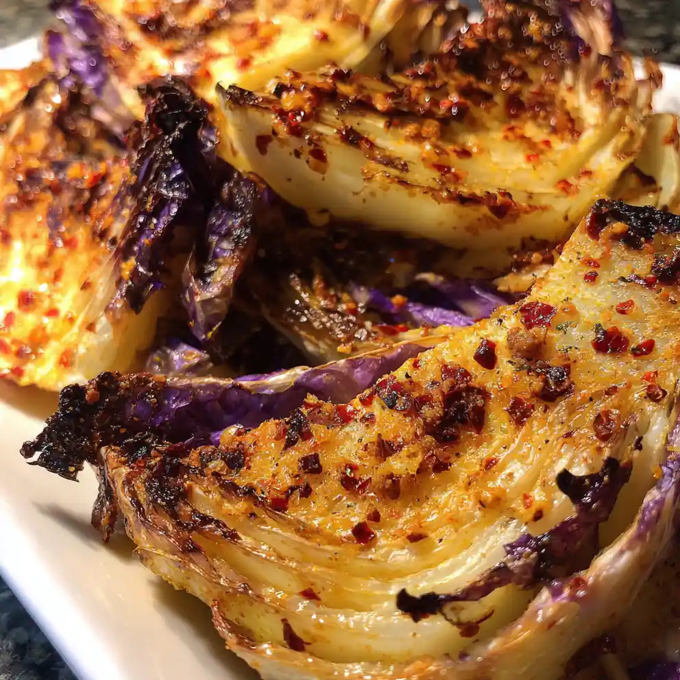 Roasted Cabbage Recipe Turmeric Edges With Chili Flakes 1760374818.5588784