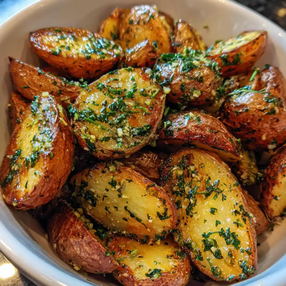 Roasted Fingerling Potatoes Recipe Garlic Herb Green Toss 1760573310.6366825