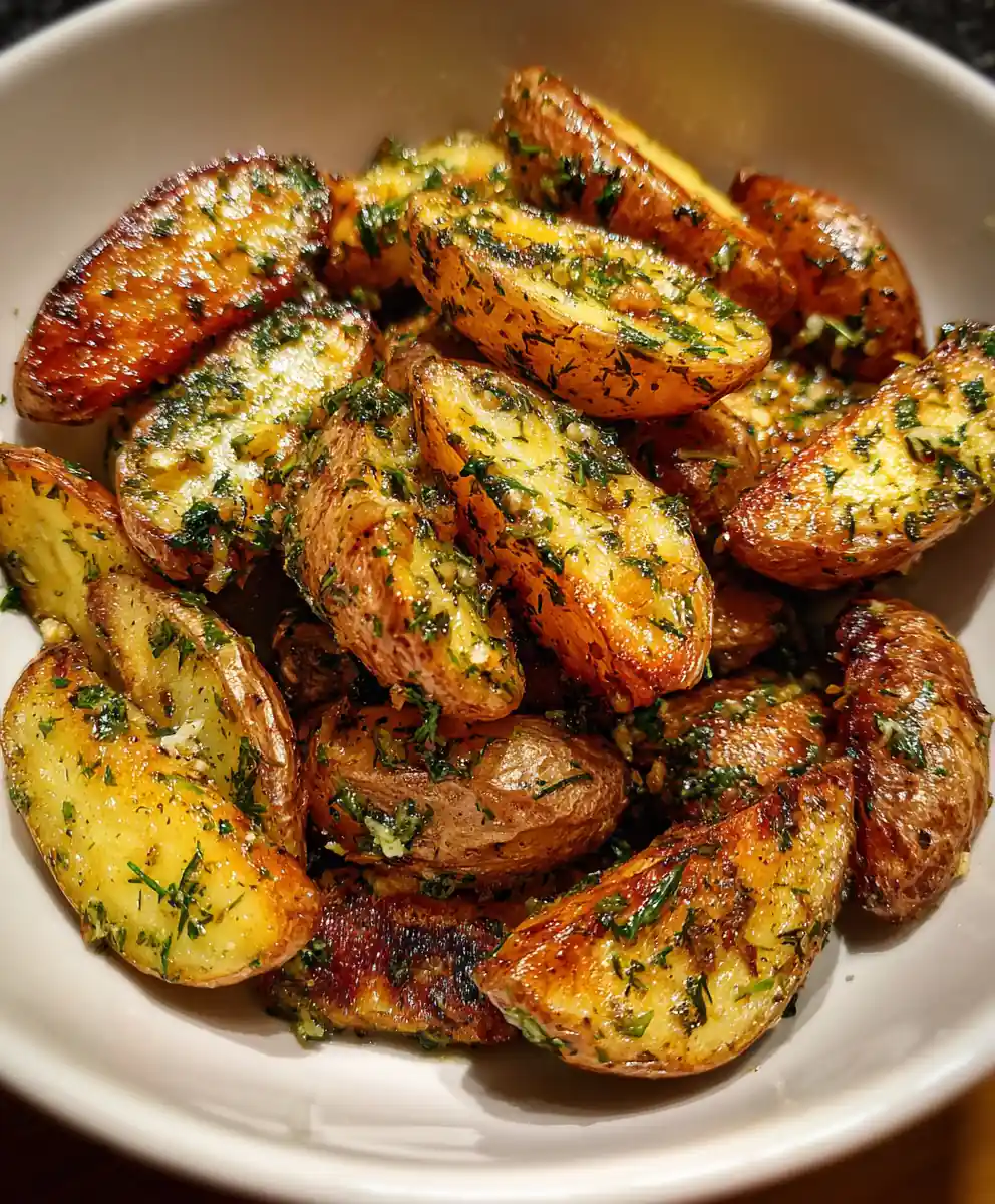 roasted fingerling potatoes recipe Garlic Herb Green Toss
