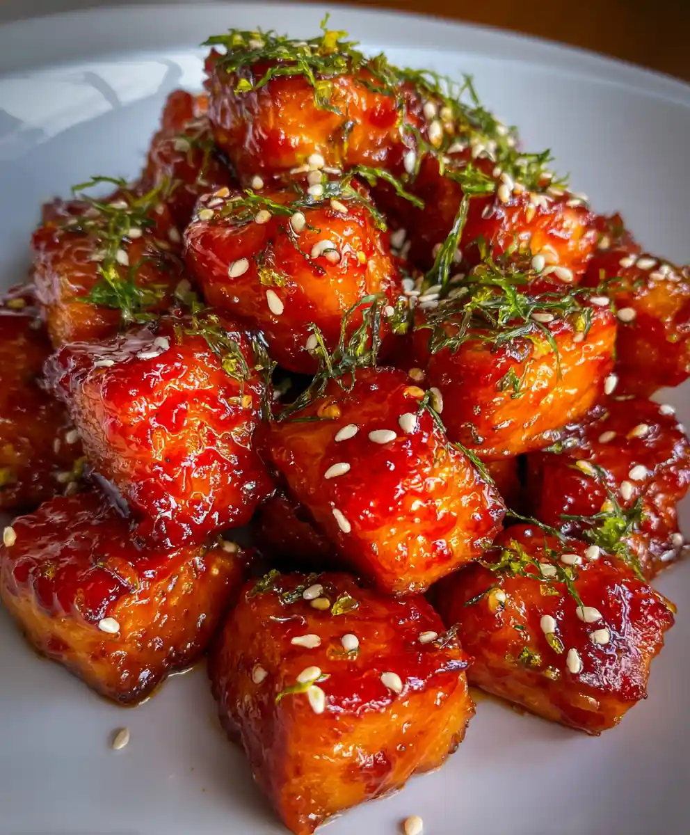 salmon bites recipe Sweet Chili Glaze