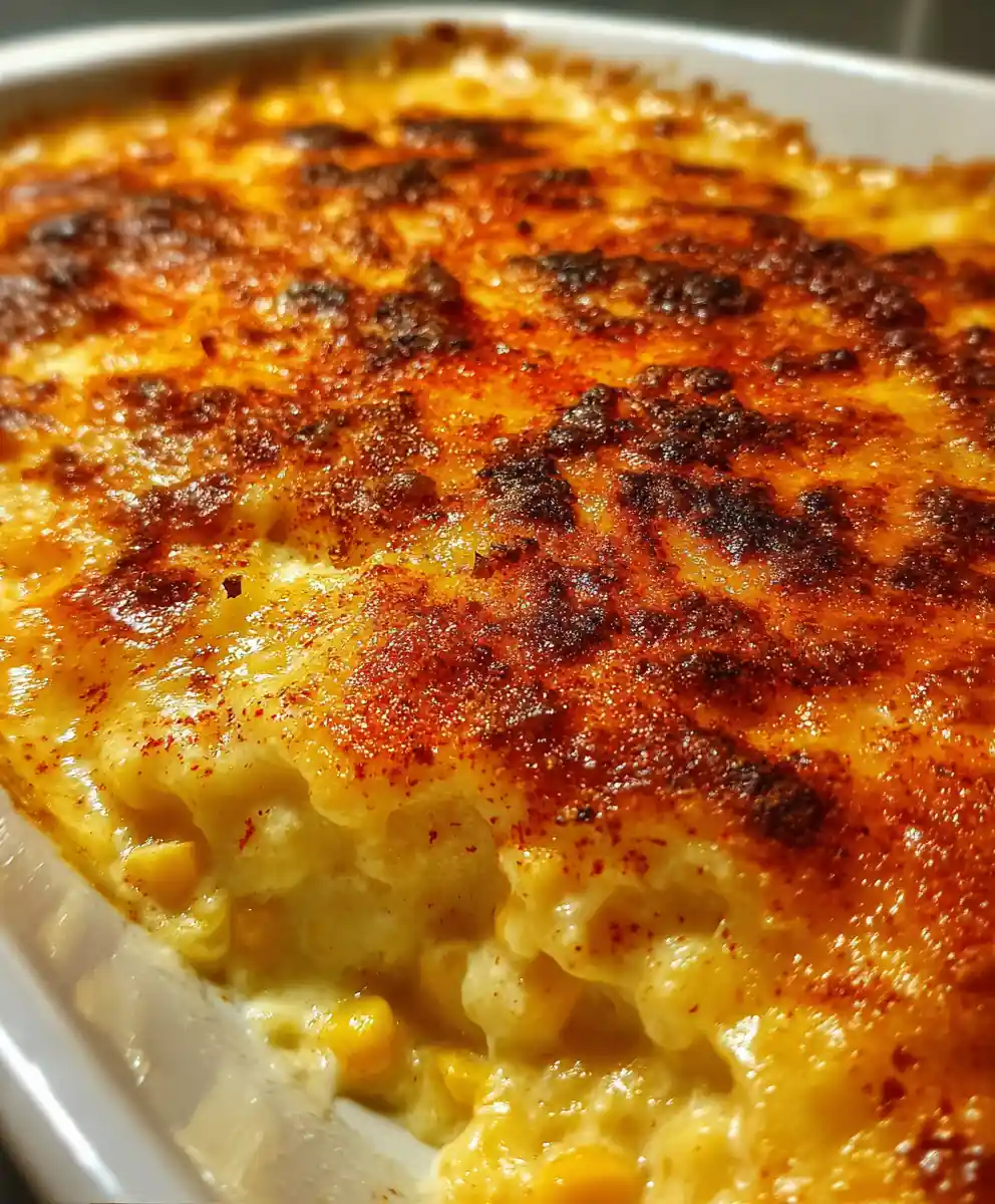 scalloped corn recipe Cheddar Top With Paprika Dust