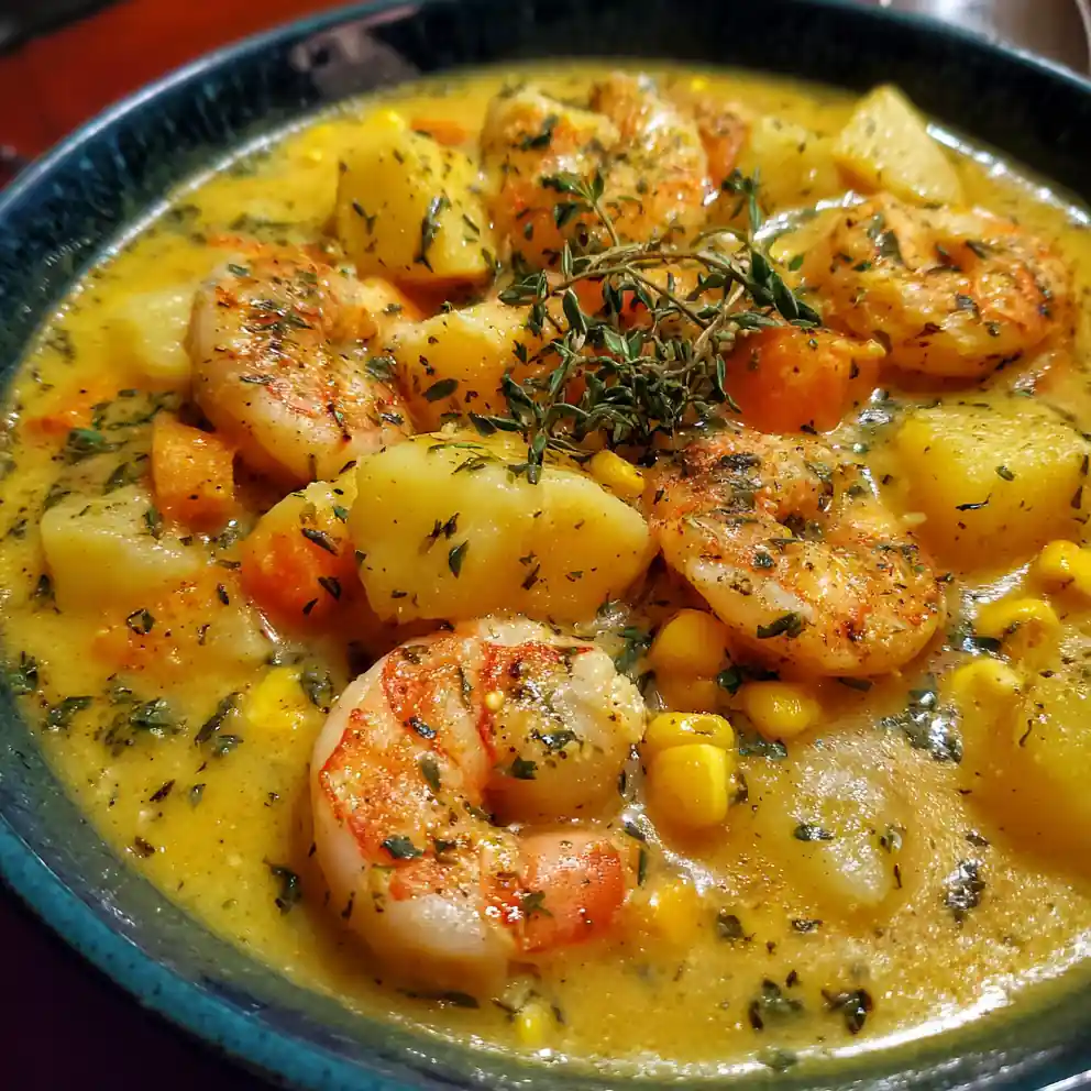 shrimp chowder recipe Pink Tails In Corn Gold