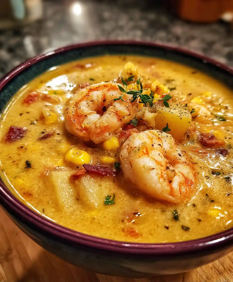 shrimp chowder recipe Pink Tails In Corn Gold