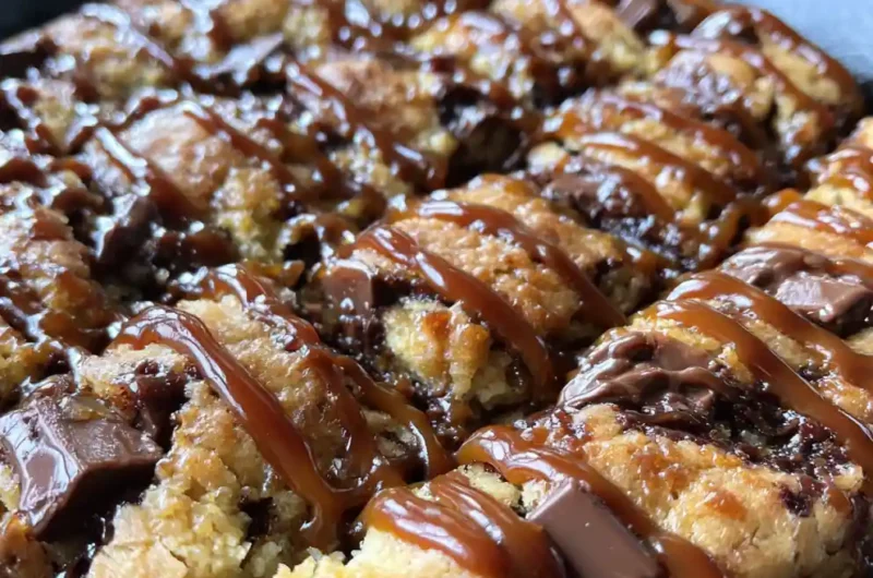 Skillet Cookie Recipe With Caramel Lattice Drizzle 1761304829.656779