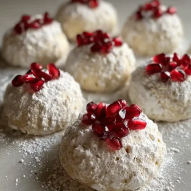 Snowball Cookies Recipe Powdered Domes With Ruby Pomegranate Seeds 1761425933.314213