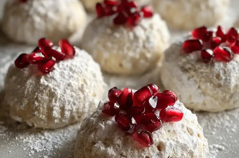 Snowball Cookies Recipe Powdered Domes With Ruby Pomegranate Seeds 1761425933.314213