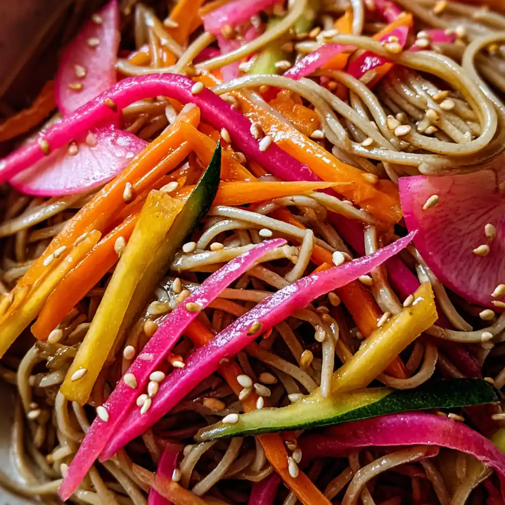 soba noodle recipe Sesame-Ginger With Watermelon Radish