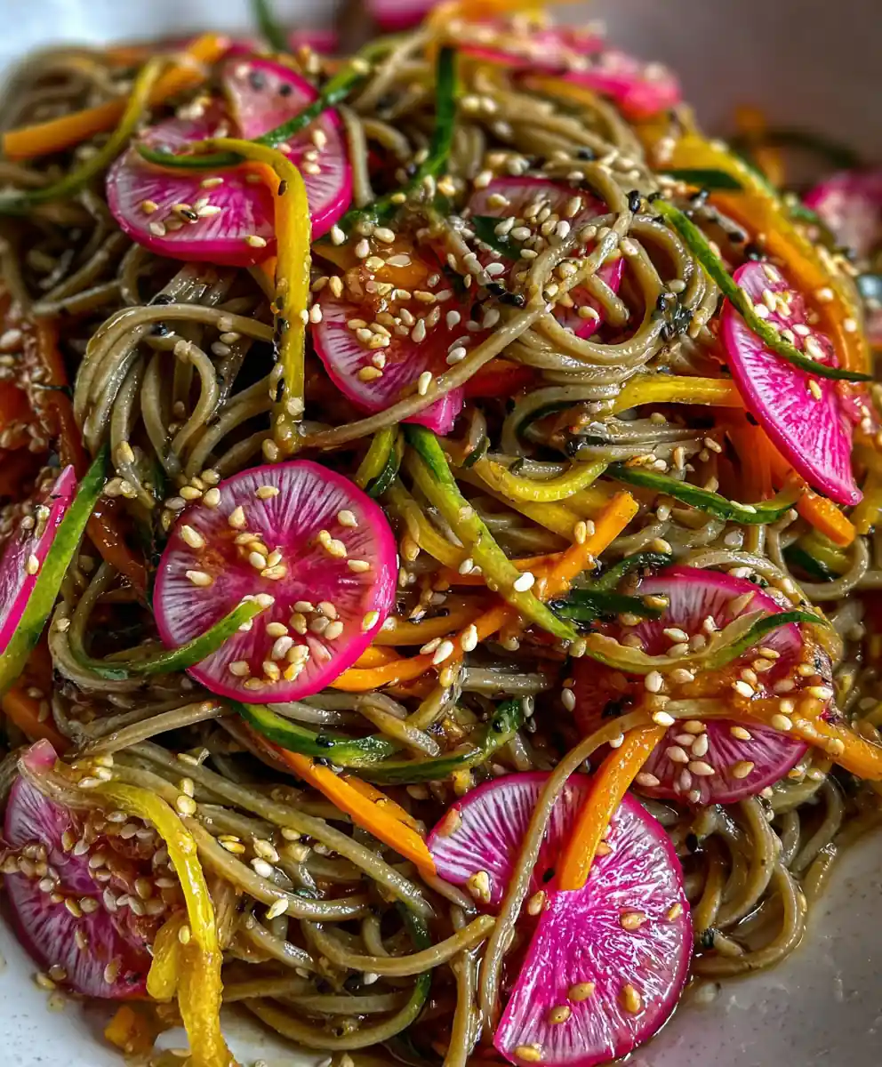 soba noodle recipe Sesame-Ginger With Watermelon Radish
