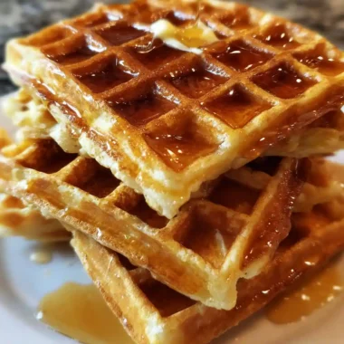 Sourdough Discard Waffle Recipe Golden Grid Maple 1761858868.4840732