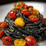 Squid Ink Pasta Recipe Cherry Tomato Contrast 1760553241.9449787
