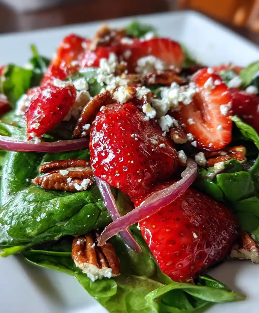 strawberry spinach salad recipe with Ruby-and-Emerald Layers