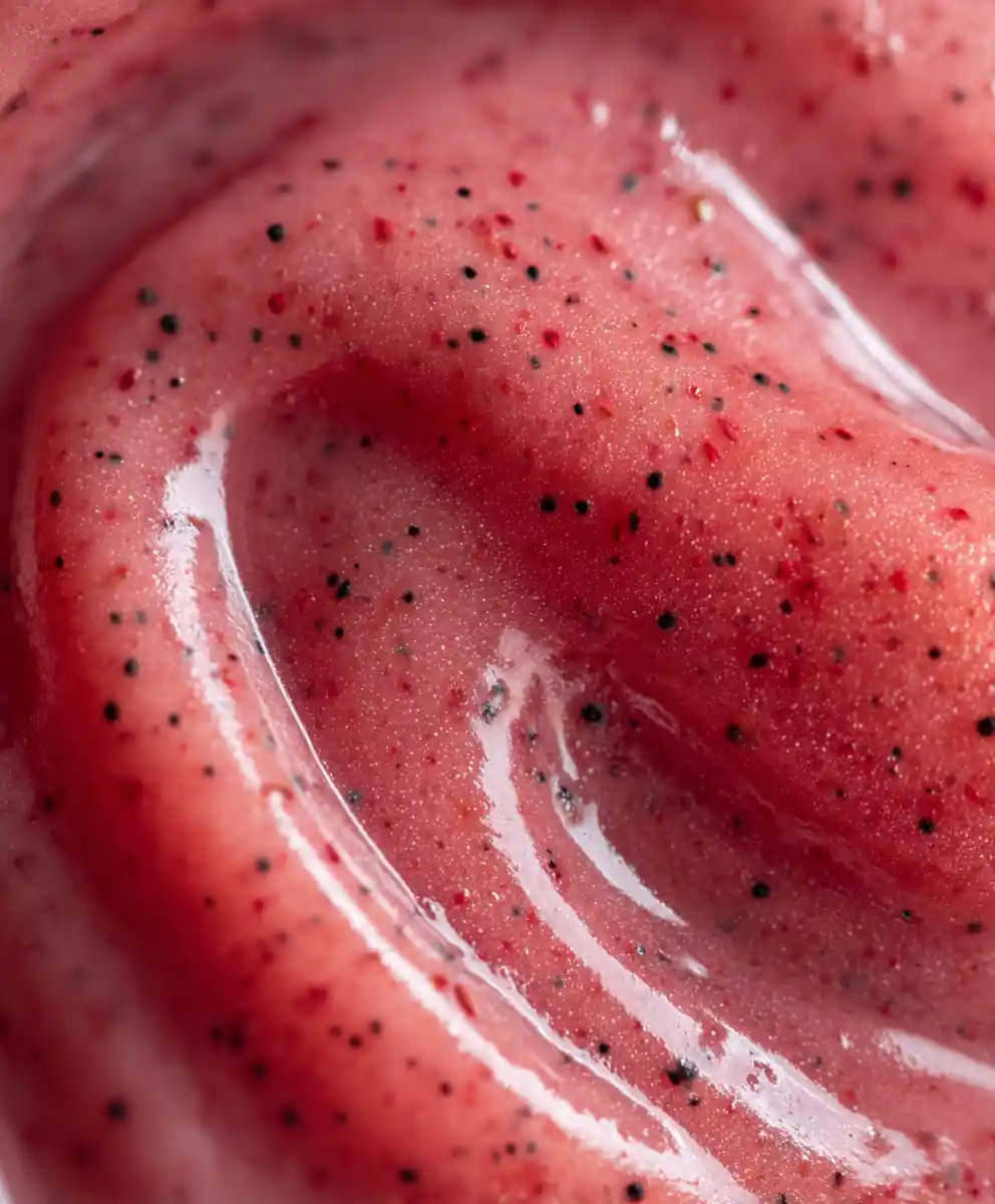 strawberry vinaigrette recipe Rosy Emulsion with Poppy Seed Flecks