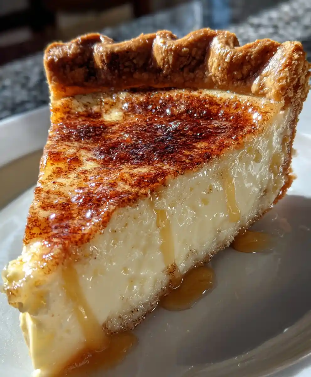 sugar cream pie recipe Cinnamon-Dusted Vanilla Custard with Amber Drip