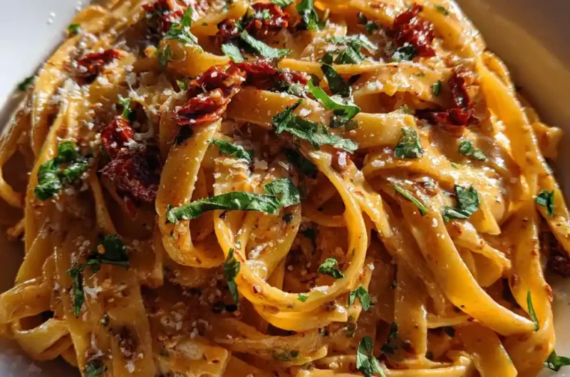 Sun Dried Tomato Pasta Recipe Creamy Amber Ribbons 1761523158.9533796