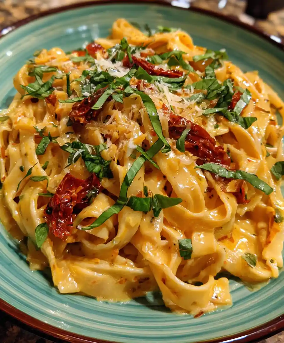 sun dried tomato pasta recipe Creamy Amber Ribbons