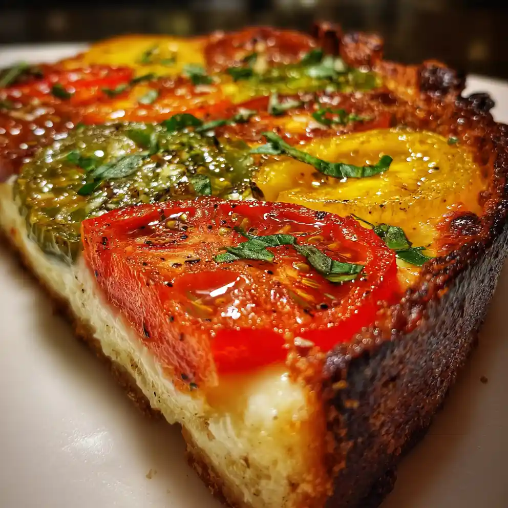 tomato pie recipe Heirloom Mosaic With Basil Oil