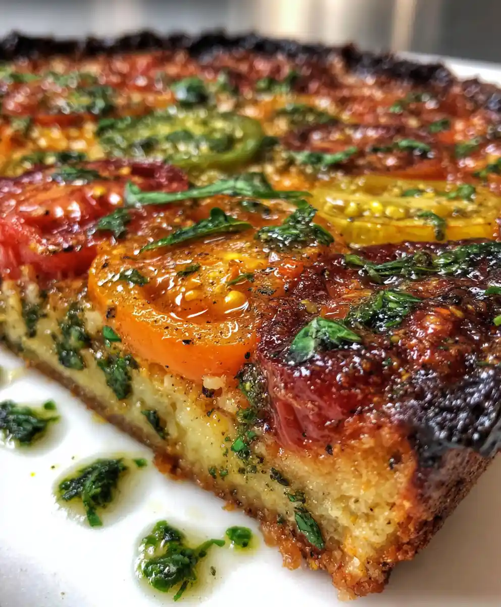 tomato pie recipe Heirloom Mosaic With Basil Oil