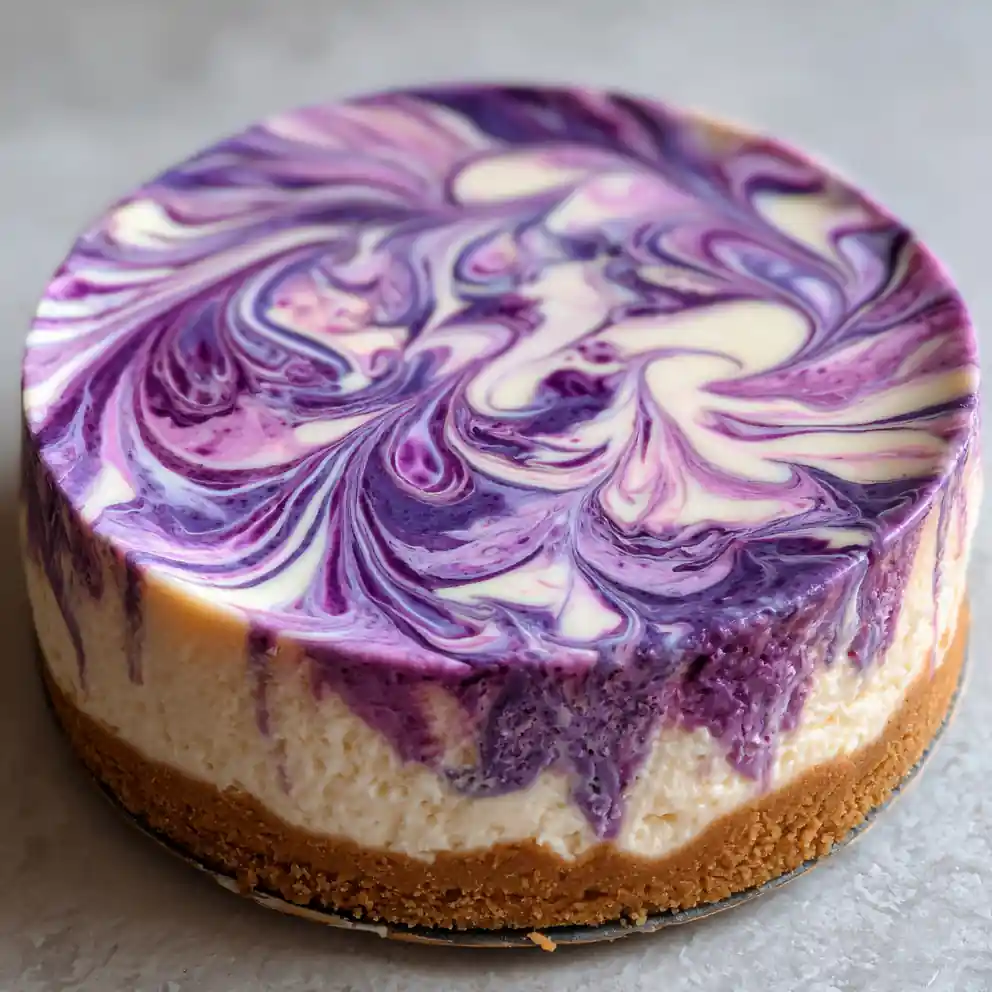 Ube Cheesecake Recipe Violet Marble Swirl 1760583099.833739