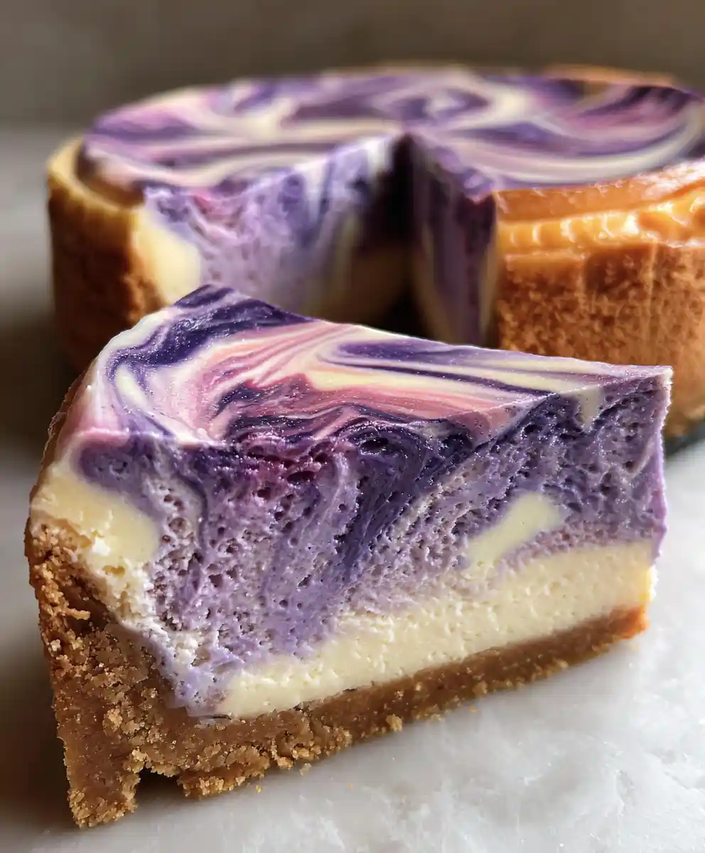 ube cheesecake recipe Violet Marble Swirl