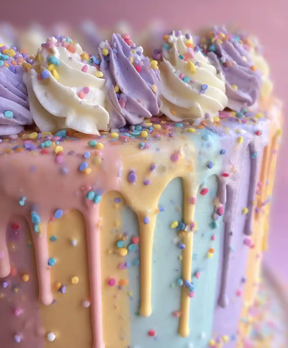 vanilla icing recipe Pastel Confetti Drip