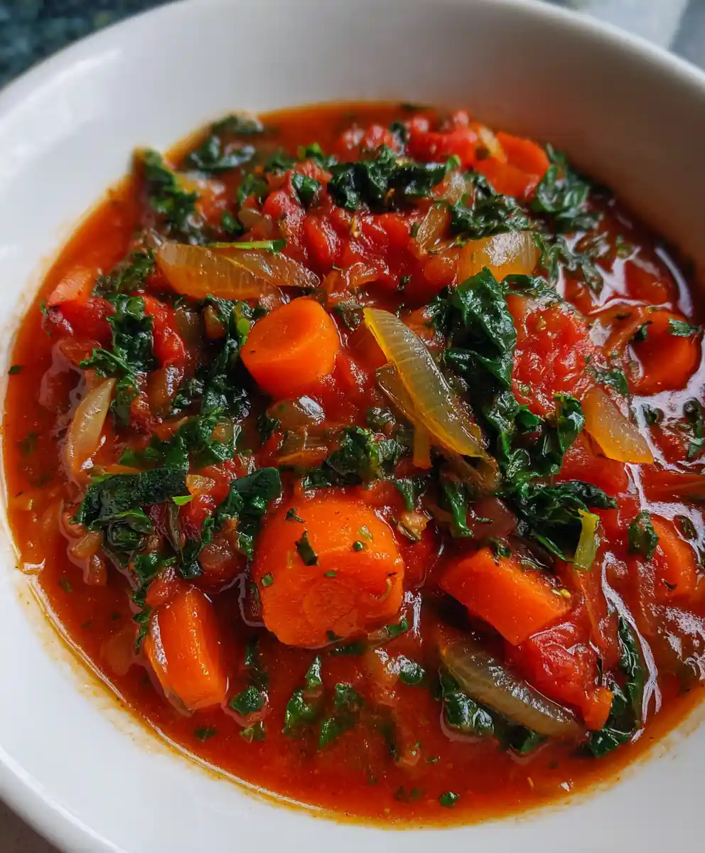 vegetable stew recipe Tomato-Rich Pot with Emerald Kale