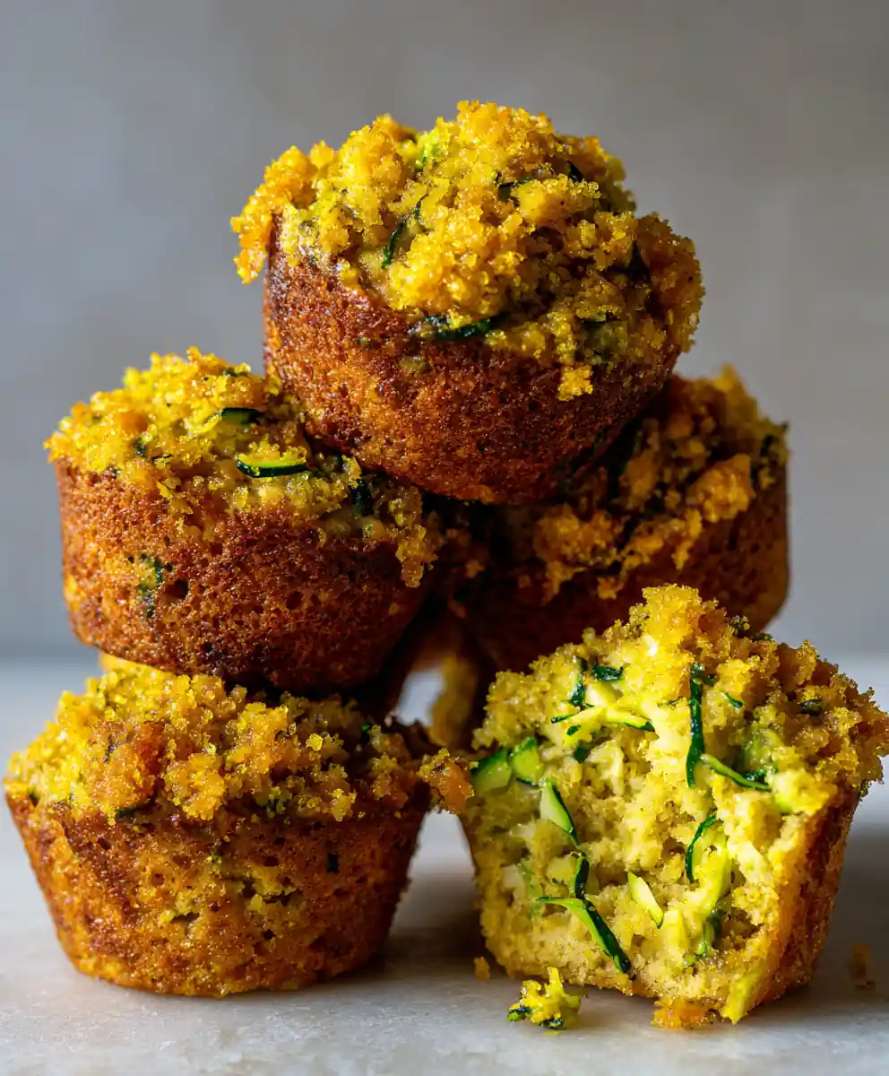zucchini muffins recipe with Golden Turmeric Crumble