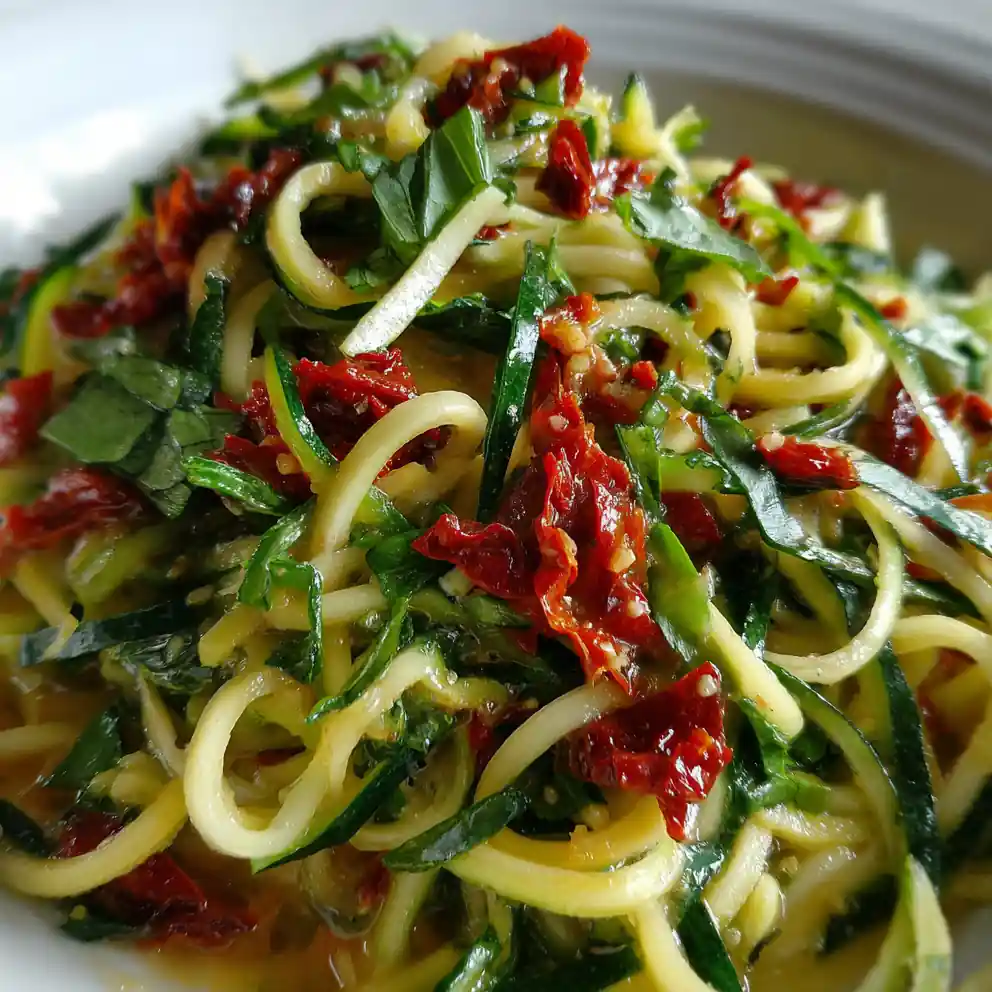 zucchini pasta recipe Sun-Dried Tomato And Basil Ribbons