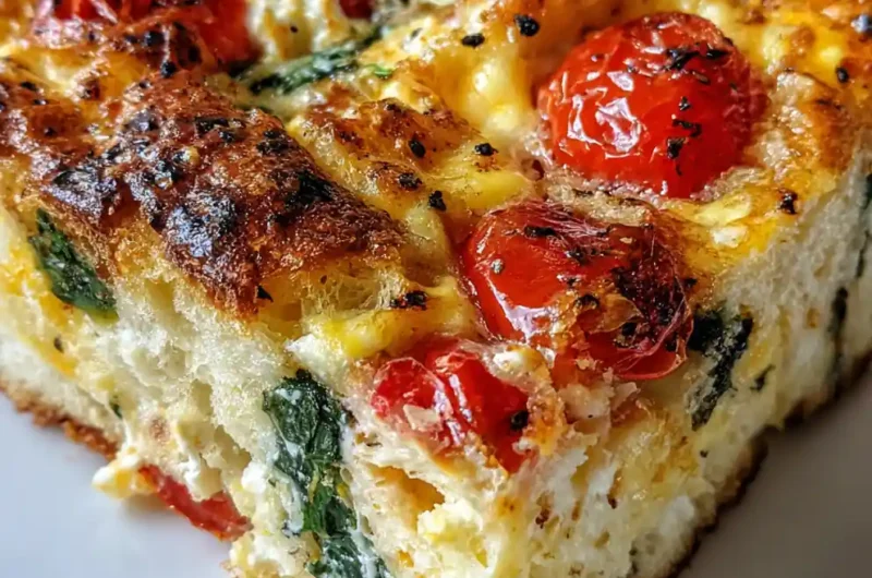 Breakfast Bake Recipe Tomato Spinach And Feta Layered 1762524077.7490518