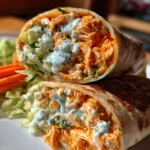 Buffalo Chicken Wrap Recipe Carrot Slaw And Blue Drizzle 1762513694.9385102