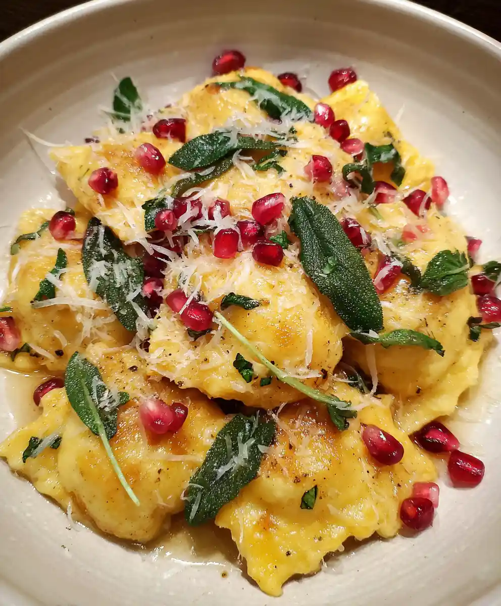 butternut squash ravioli recipe Brown Butter Sage and Pomegranate