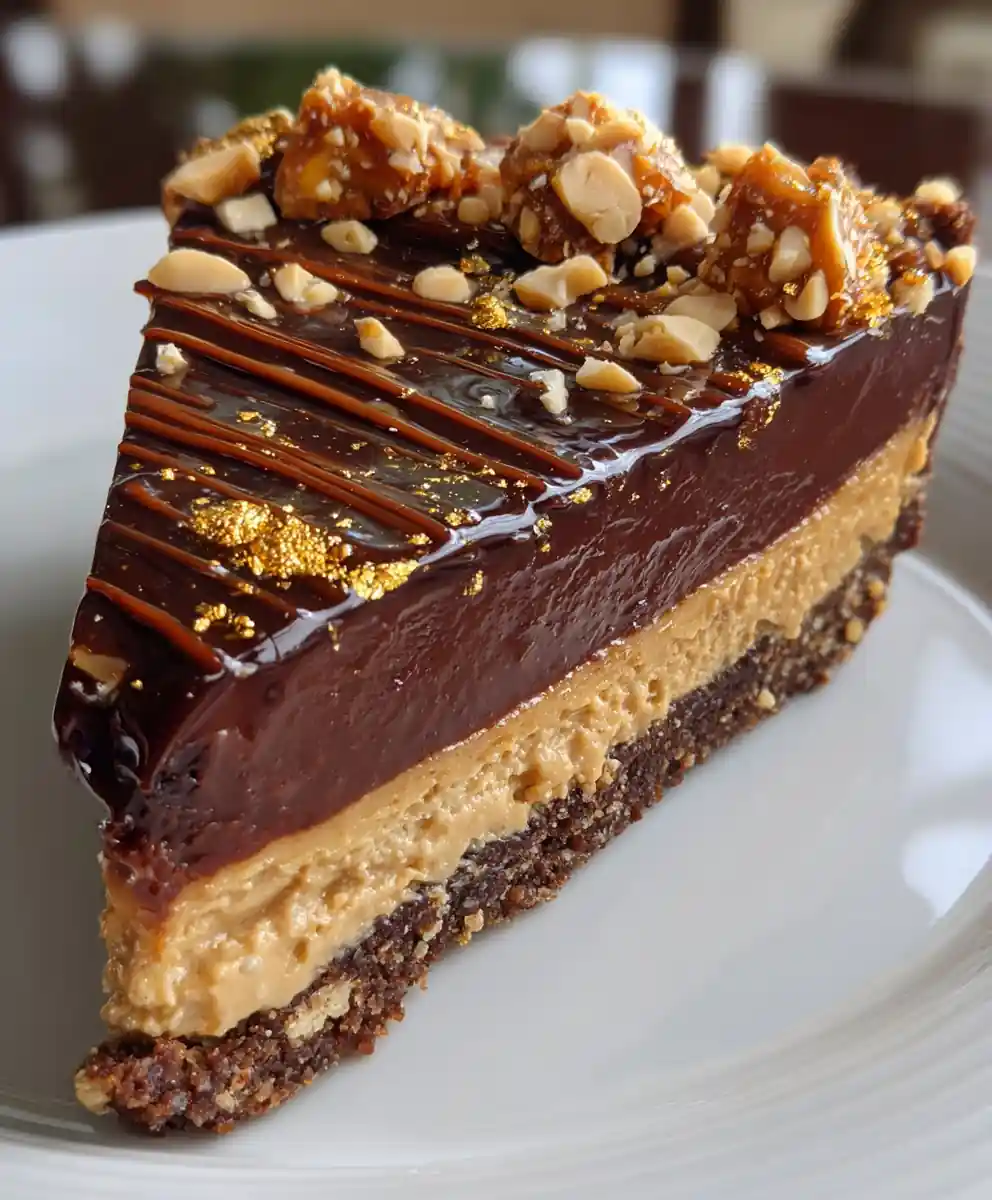chocolate peanut butter crunch pie recipe Striped Ganache and Peanut Brittle