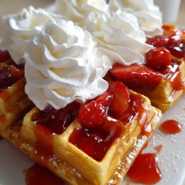 Crispy Waffle Recipe Strawberry Coulis And Whipped Peaks 1762505597.0571325