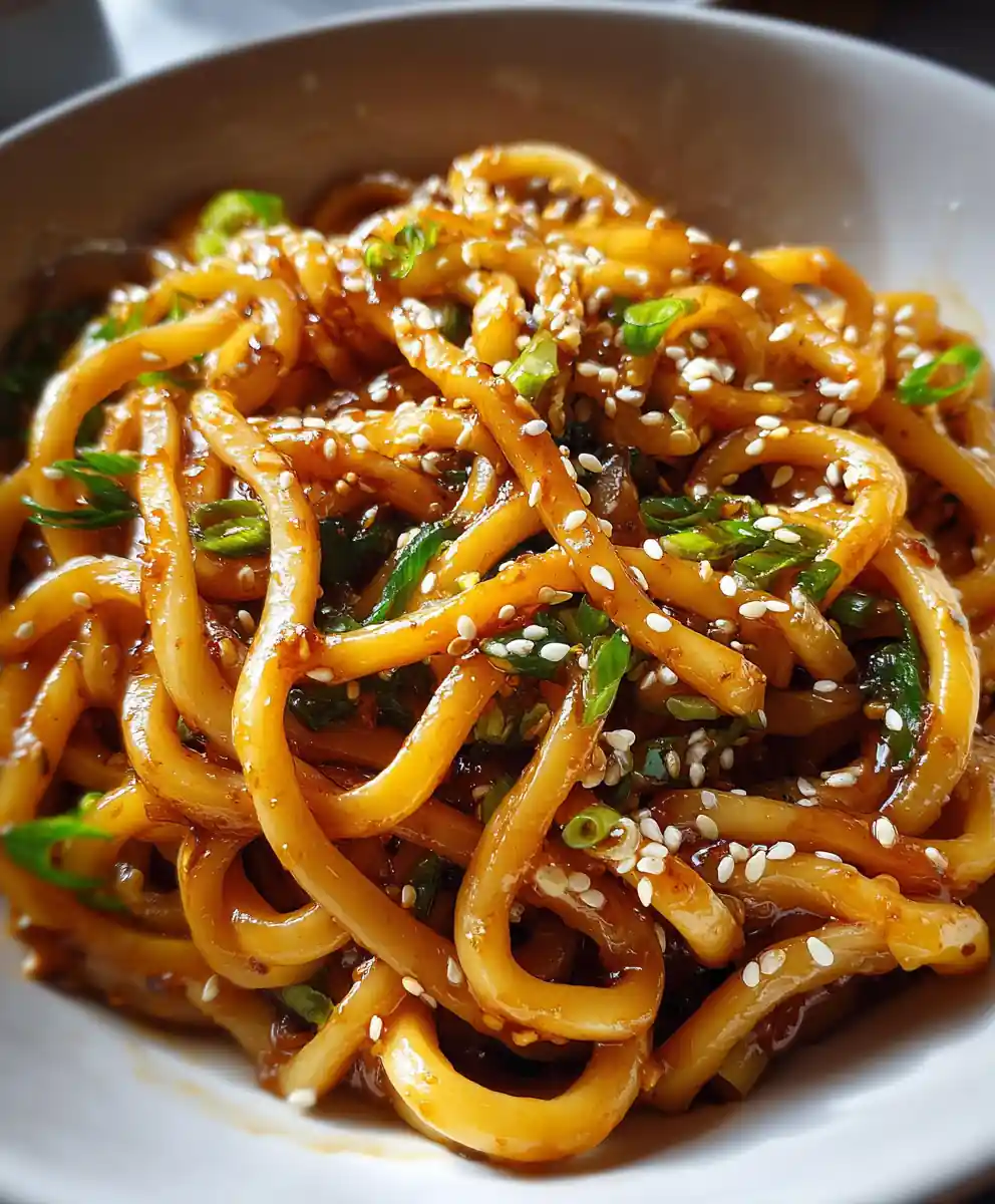 easy udon noodle recipe Sesame Scallion Bowl