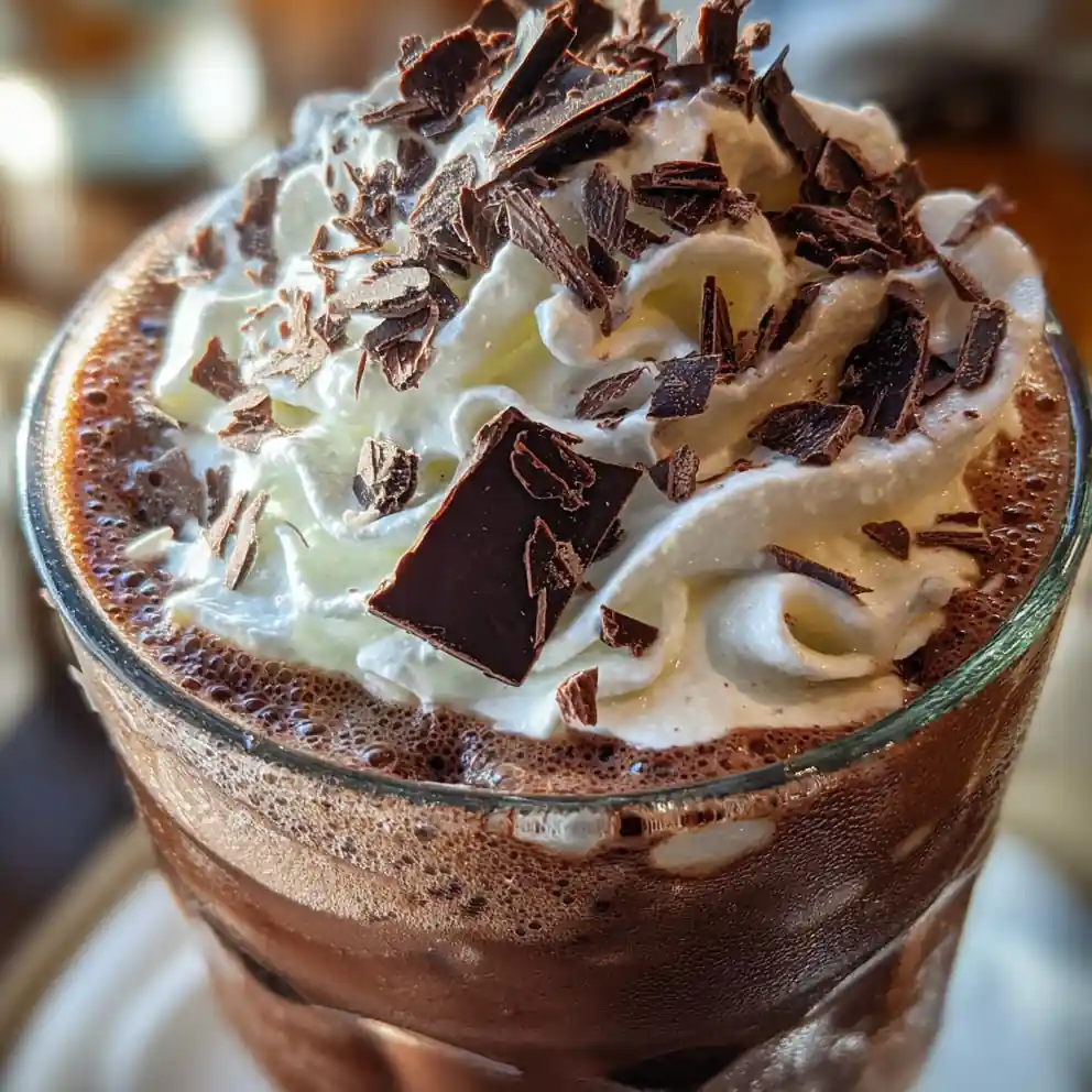 frozen hot chocolate recipe Whipped Cream and Cocoa Shards