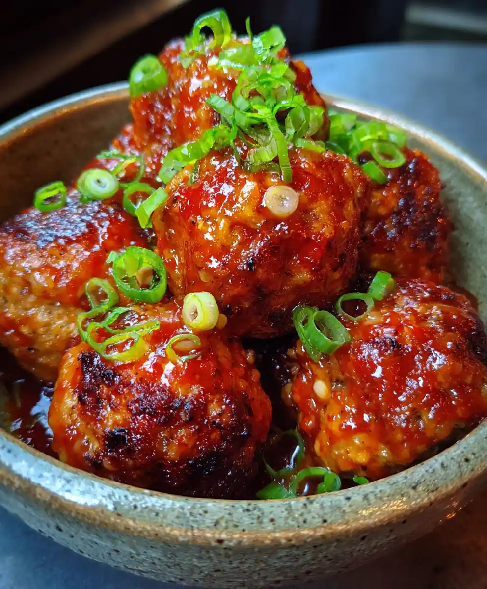 ground turkey recipe ideas Honey Sriracha Meatballs